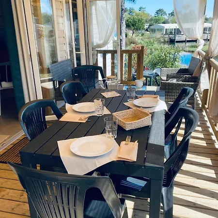אכסניה Mobilhome 8 Personnes Cosy Equipe Avec Vue Sur Bassin, Cap Ferret Lège-Cap-Ferret
